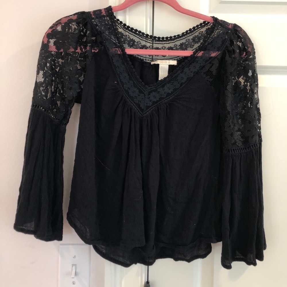 black lacy blouse